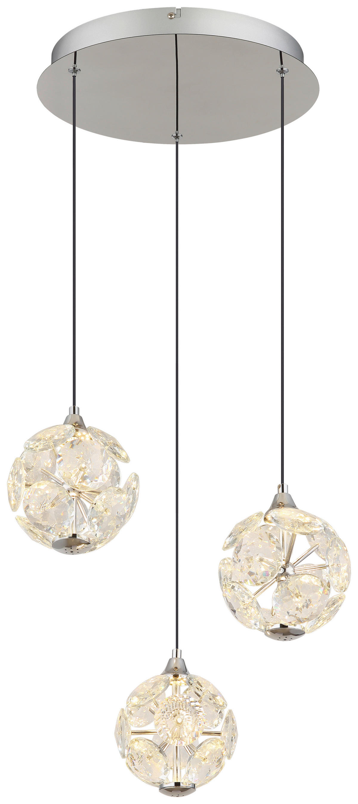 GLOBO Pendelleuchte VIRINA - klar/Chrom (42,00/150,00cm) - GLOBO