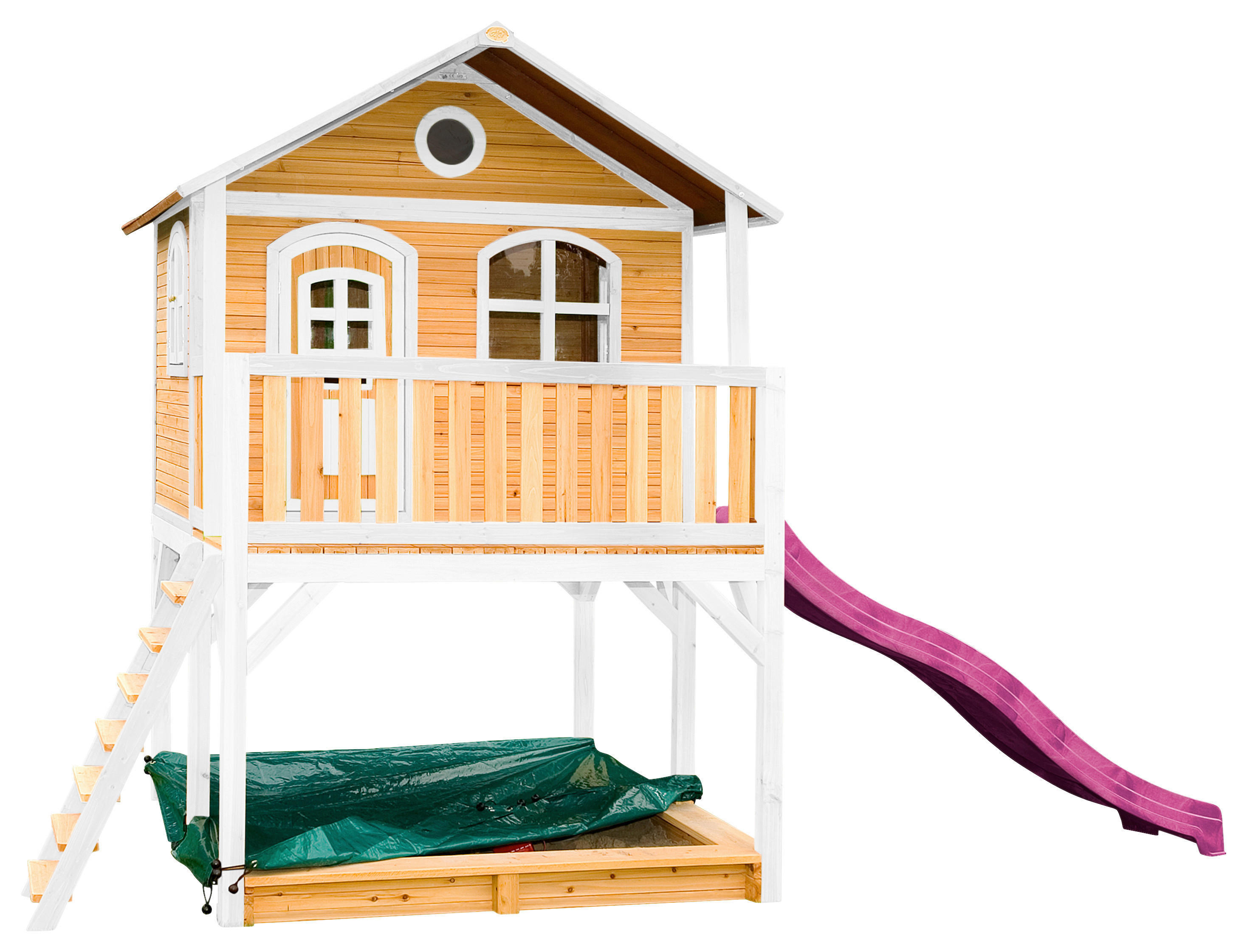AXI Spielhaus Marc braun B/H/L: ca. 432x293x212 cm Marc - braun/weiß (212,00/432,00/293,00cm) - AXI