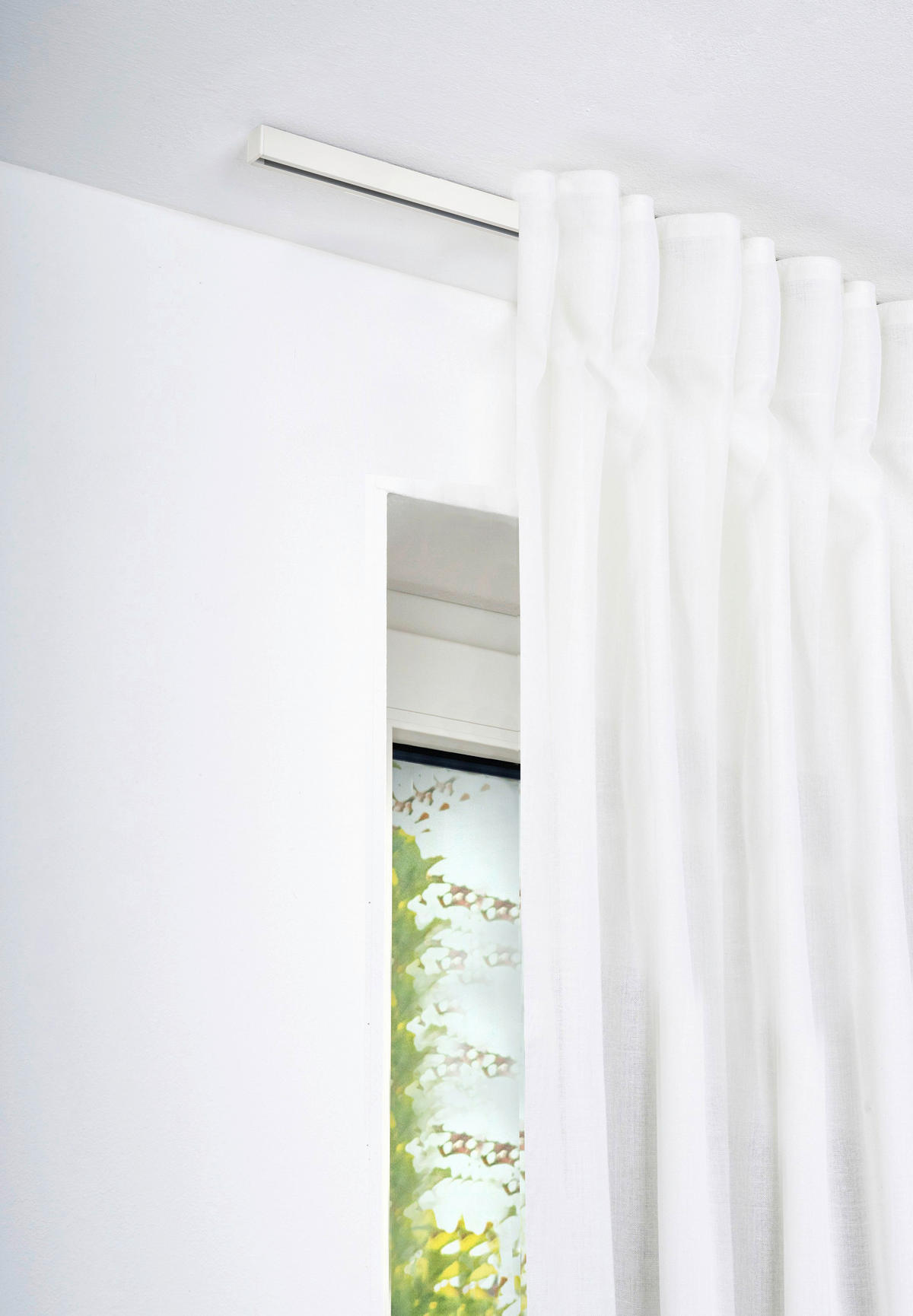 Gardinenschiene smart weiß Metall L: ca. 160 cm 1.0 Läufe smart - weiß (160,00cm) - ondeco