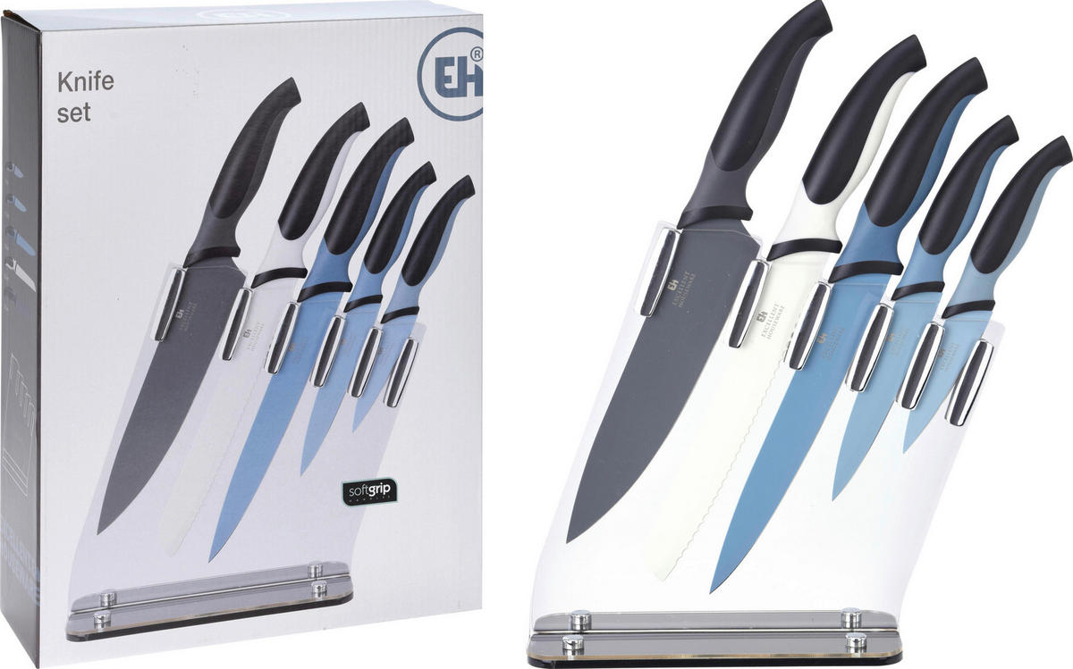 Household Blue Messerset mehrfarbig Edelstahl 5 tlg. Messerset_5tlg. - mehrfarbig (35,00/26,50/9,00cm) - Household Blue