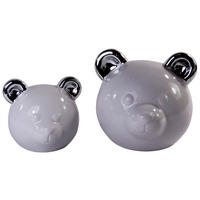 Glas-Art Deko-Figur silber Keramik Deko-Figur_Bär - silber - Glas-Art