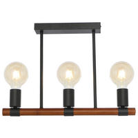 GLOBO Deckenleuchte schwarz Metall B/H/T: ca. 6x35x49 cm E27 3 Brennstellen HEINRICH - schwarz (6,00/35,00/49,00cm) - GLOBO