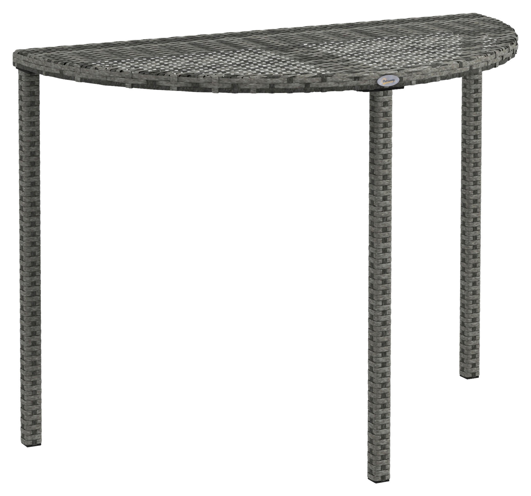 Outsunny Beistelltisch grau Polyrattan B/H/L: ca. 50x100x74 cm Rattan_Beistelltisch - grau (74,00/50,00/100,00cm) - Outsunny