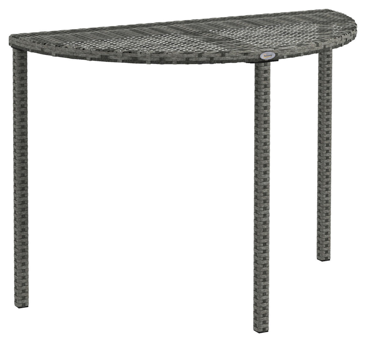 Outsunny Beistelltisch grau Polyrattan B/H/L: ca. 50x100x74 cm Rattan_Beistelltisch - grau (74,00/50,00/100,00cm) - Outsunny