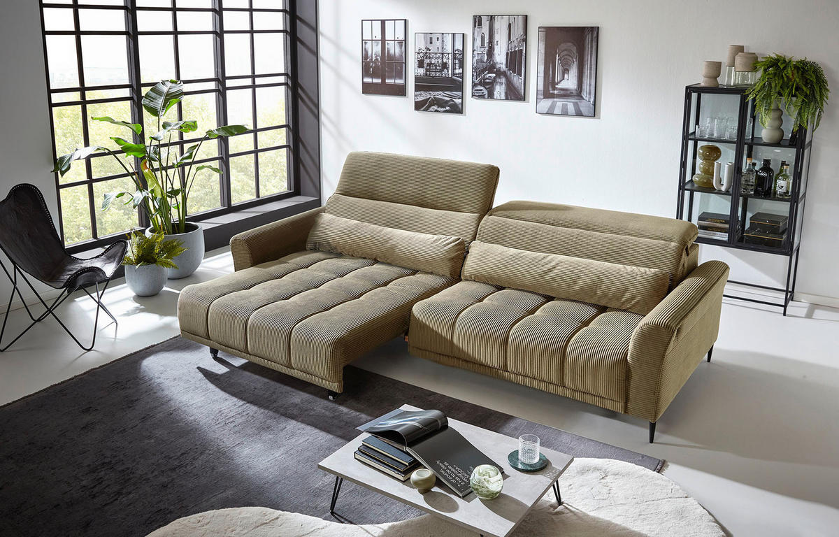Big Sofa Logan grün Microfaser B/H/T: ca. 280x108x118 cm Logan - schwarz/grün (280,00/108,00/118,00cm)