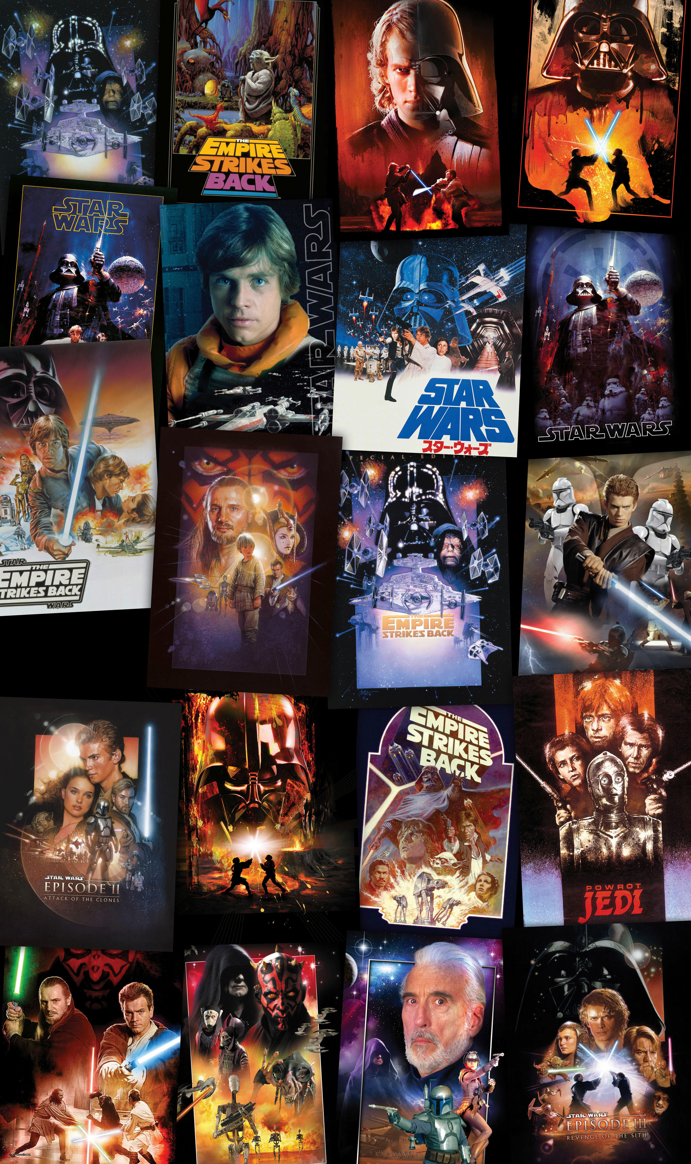 Komar Fototapete Star Wars Posters Collage B/L: ca. 120x200 cm Star Wars Posters Collage - (120,00/200,00cm) - Komar