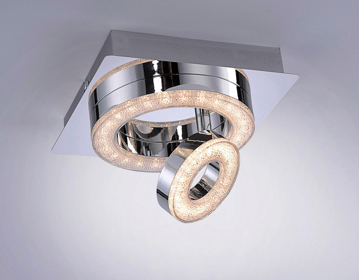 Just Light Spot 14520-17 Chrom Metall Acryl B/H/L: ca. 17x13x17 cm 1 Brennstellen LED-Spot_2flg.Tim - Chrom (17,00/17,00/13,00cm) - Just Light