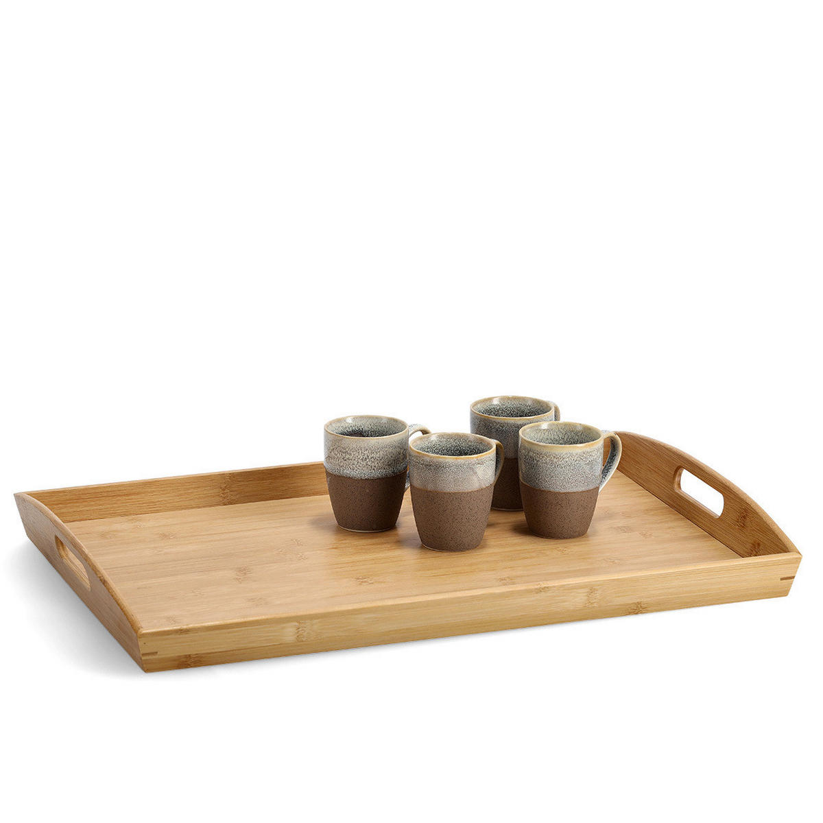 Zeller Serviertablett natur Bambus B/H/L: ca. 38x6x58 cm Serviertablett - natur (58,00/38,00/6,00cm) - Zeller
