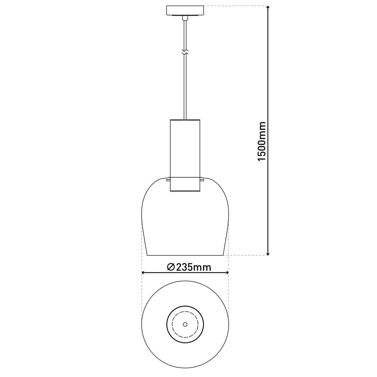 Näve Leuchten Pendelleuchte messing Metall Glas B/H/T/D: ca. 23,5x150x23,5x23,5 cm E27 1 Brennstellen FUNDA - messing (23,50/150,00/23,50cm) - Näve Leuchten