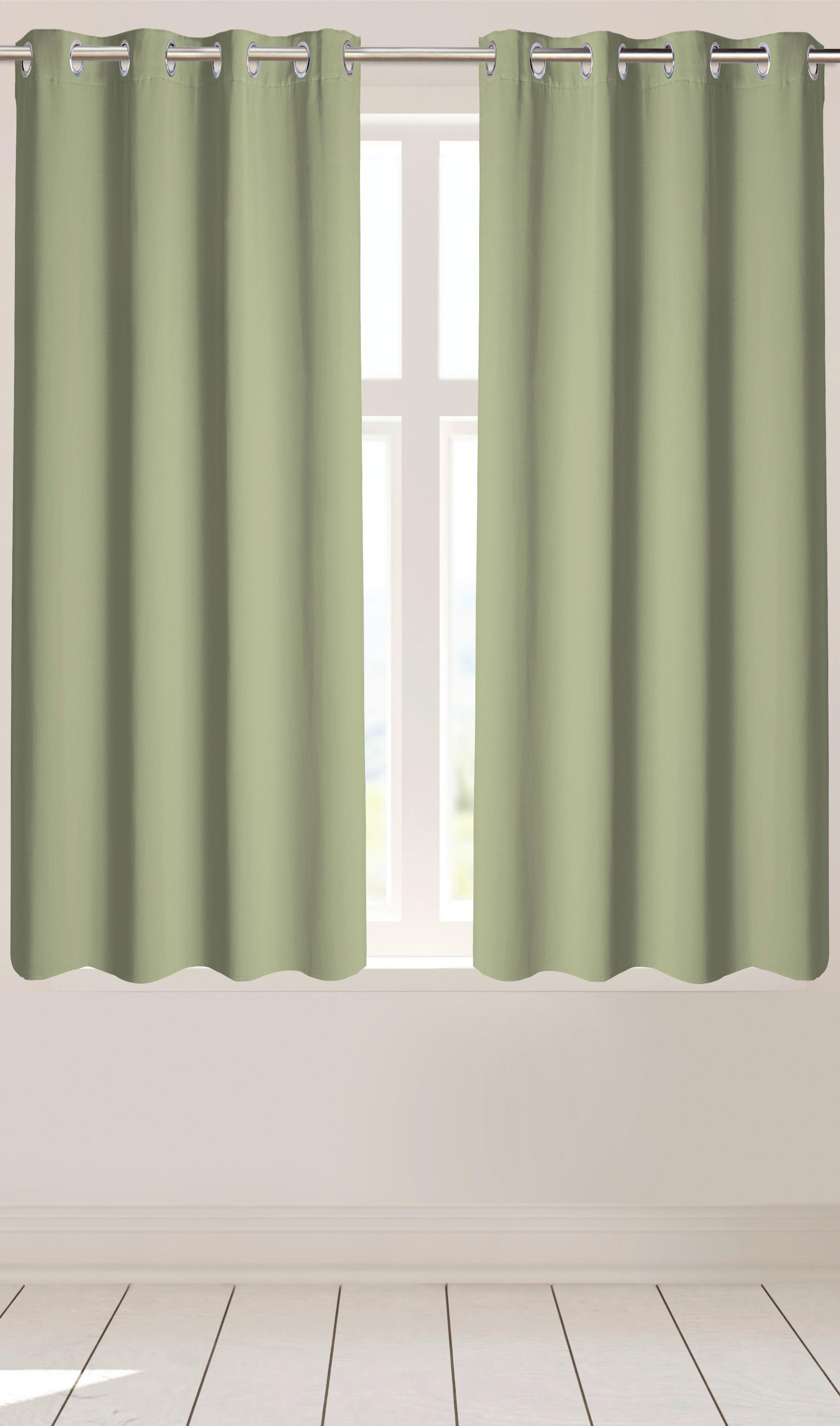 Ösenvorhang Verona grün B/L: ca. 140x145 cm Verona - grün (140,00/145,00cm)