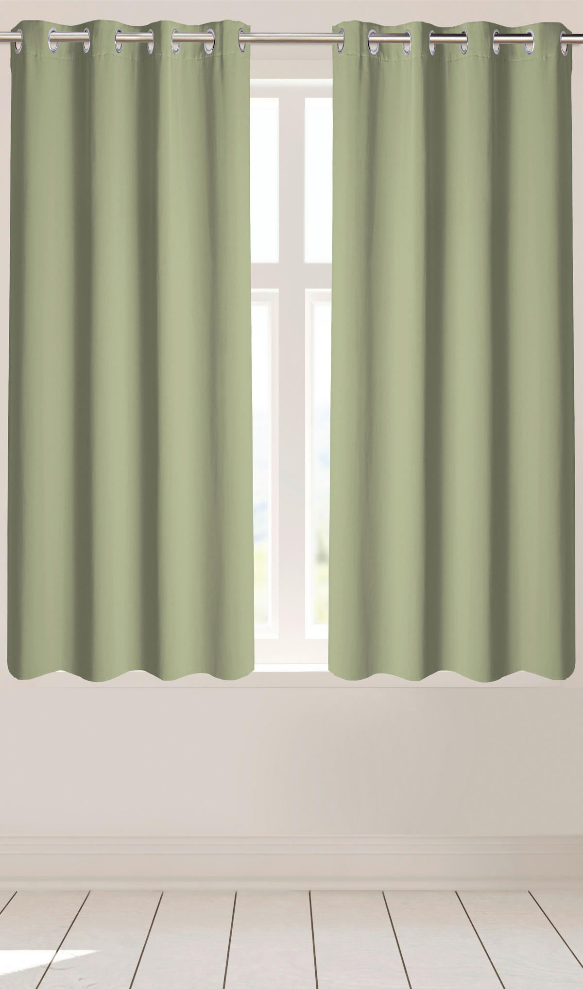 Ösenvorhang Verona grün B/L: ca. 140x145 cm Verona - grün (140,00/145,00cm)