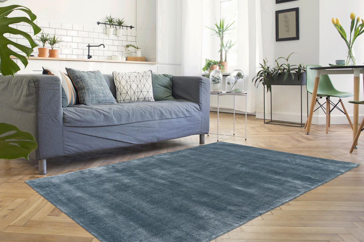 360Living Teppich Village blau B/L: ca. 80x150 cm Village - blau (80,00/150,00cm) - 360Living