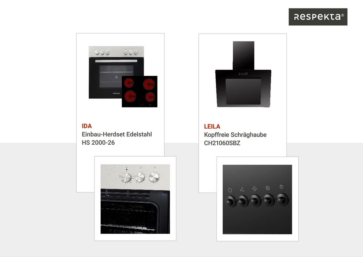 Respekta Küchenblock Malia Beton Optik B/H/T: ca. 300x200x60 cm Malia - Beton/weiß (300,00/200,00/60,00cm) - Respekta