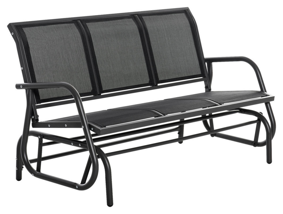 Outsunny Schaukelbank schwarz Metall B/H/L: ca. 75x85x151 cm Schaukelbank - schwarz (151,00/75,00/85,00cm) - Outsunny