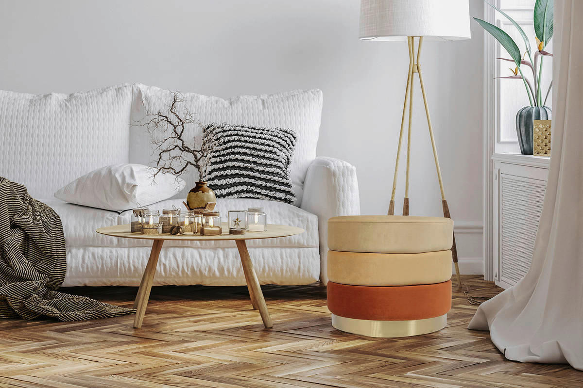 360 Living Hocker Elyse 101 orange H/D: ca. 42x50 cm Elyse 101 - orange (50,00/42,00cm) - 360 Living