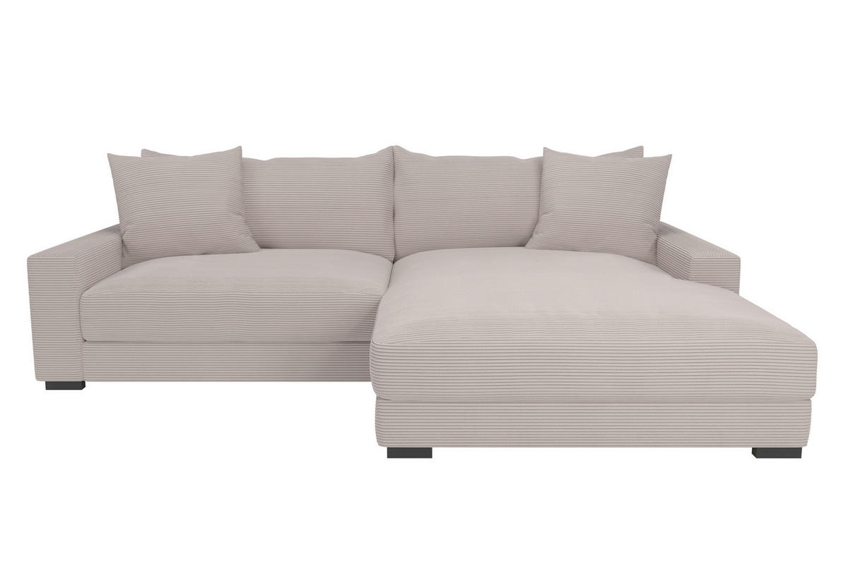 Ecksofa beige-grau Microfaser B/H/T: ca. 261x83x180 cm Jack_3S.REC_Ecksofa - beige-grau/schwarz (261,00/83,00/180,00cm)