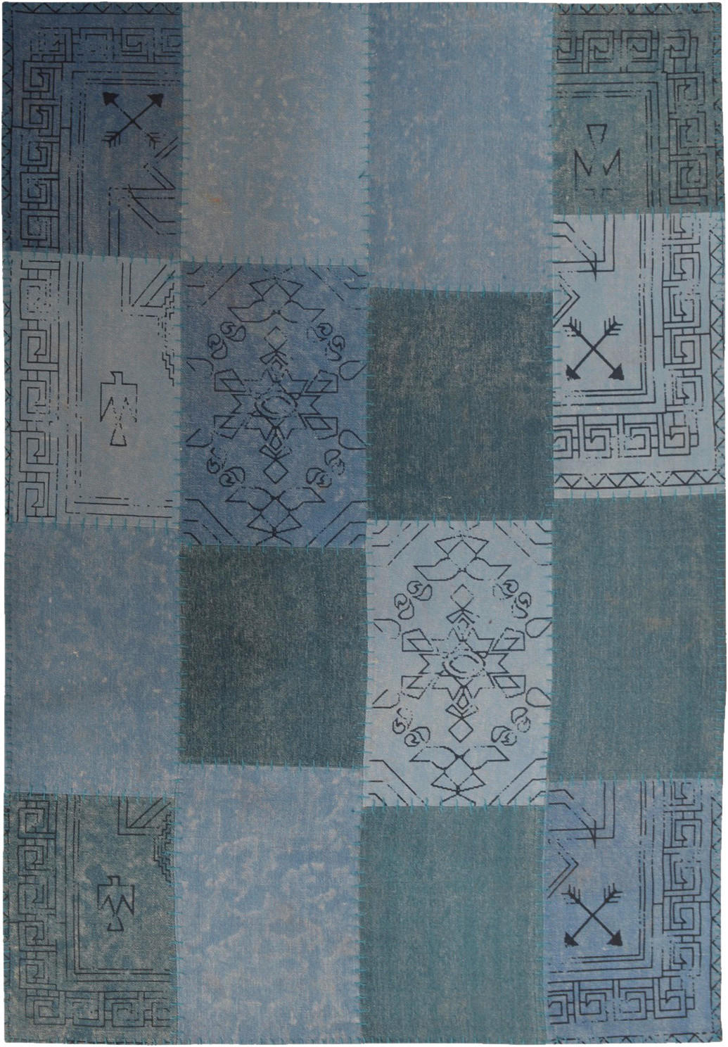 Kayoom Kurzflorteppich Lyrical 210 mehrfarbig B/L: ca. 160x230 cm Lyrical 210 - blau/mehrfarbig (160,00/230,00cm) - Kayoom