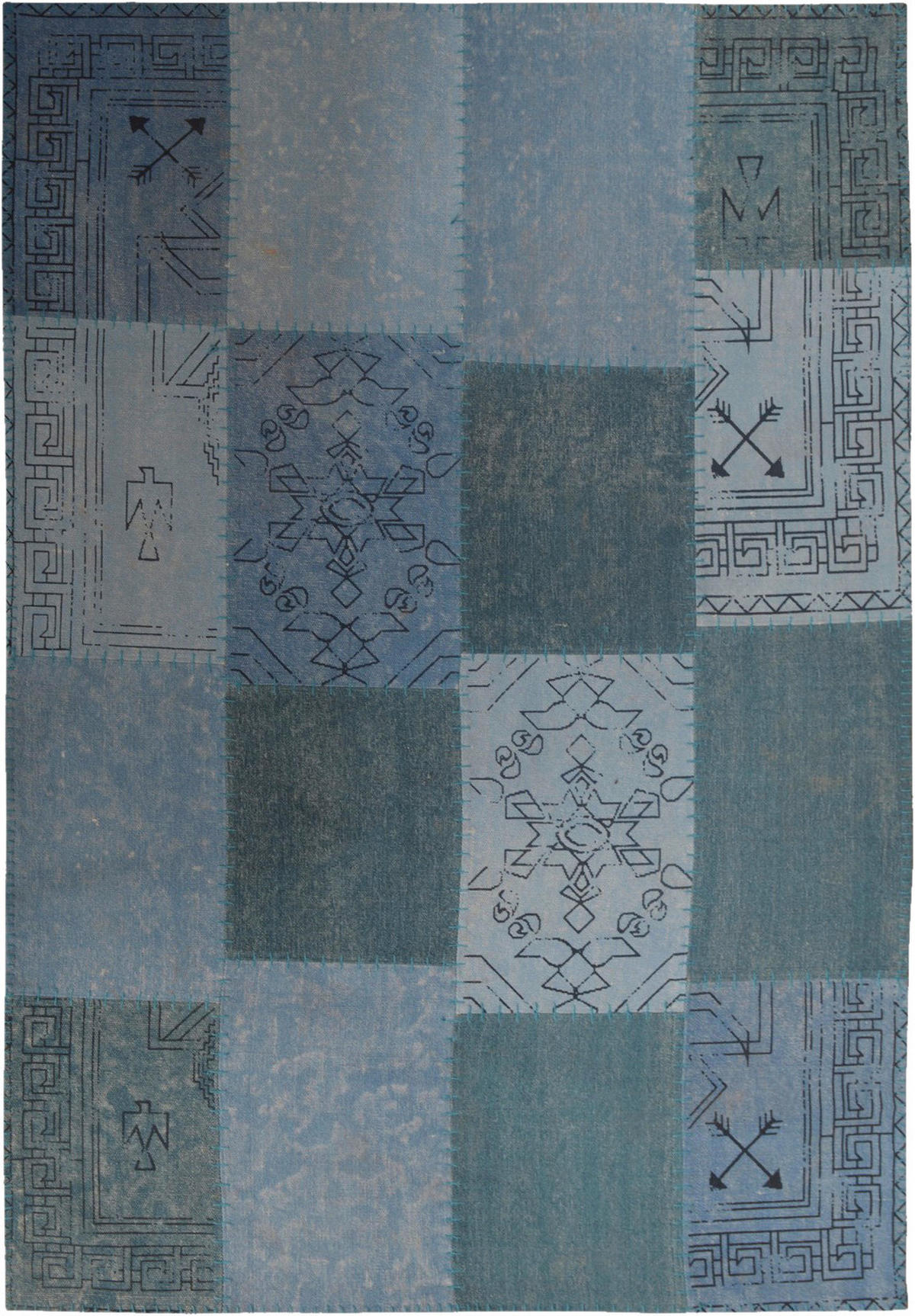 Kayoom Kurzflorteppich Lyrical 210 mehrfarbig B/L: ca. 160x230 cm Lyrical 210 - blau/mehrfarbig (160,00/230,00cm) - Kayoom
