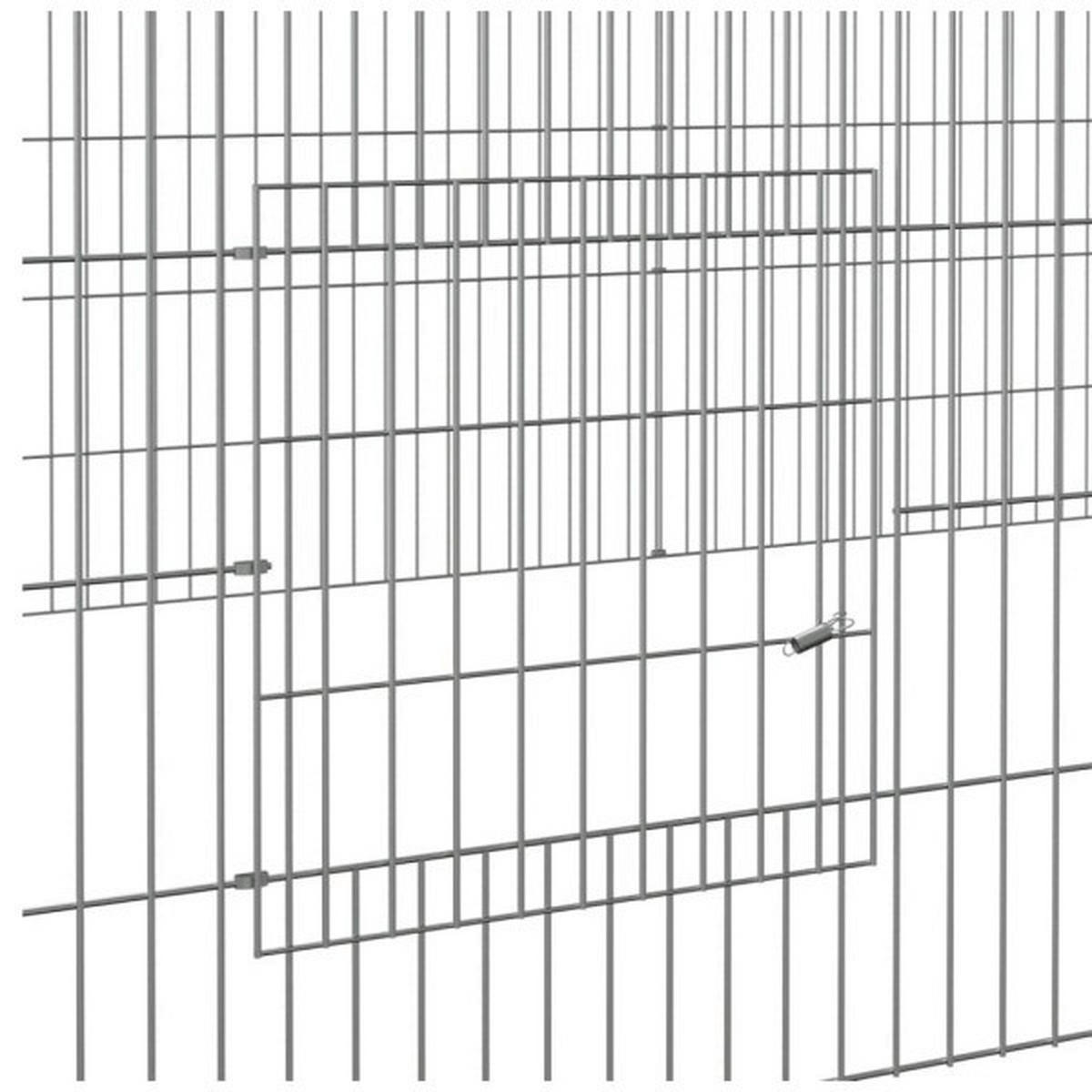 vidaXL Kaninchenkäfig silber Eisen B/H/L: ca. 109x54x541 cm Kaninchenkäfig - silber (541,00/109,00/54,00cm) - vidaXL