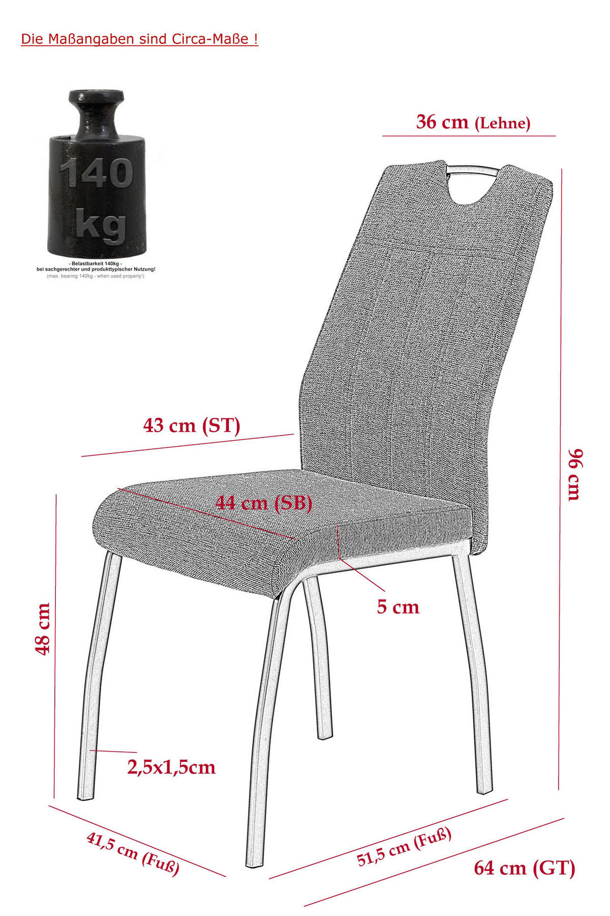 Stuhl 4er Set ELIF III anthrazit Vintage grau Microfaser Metall B/H/T: ca. 44x96x64 cm 4er Set ELIF III - anthrazit/grau (44,00/96,00/64,00cm) - Hela