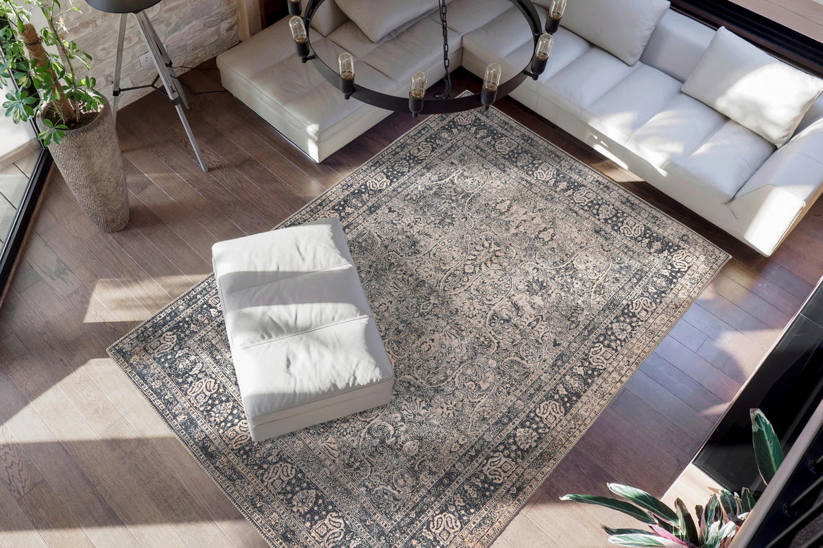 360Living Teppich Faye schwarz B/L: ca. 150x230 cm Faye - schwarz/multicolor (150,00/230,00cm) - 360Living