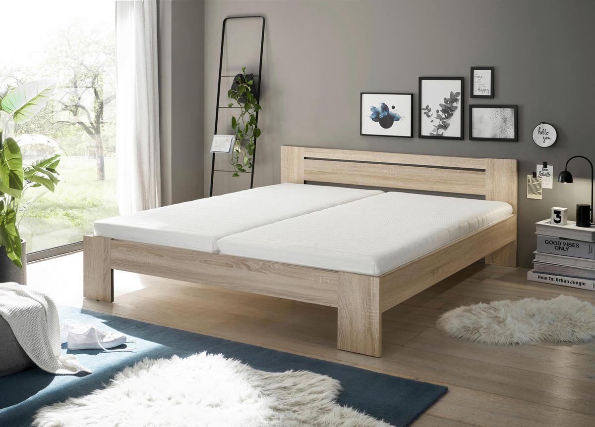 Futonbett Cannes Eiche Sonoma Nachbildung Liegefläche B/L: ca. 180x200 cm Cannes - Eiche (185,00/71,00/204,00cm)