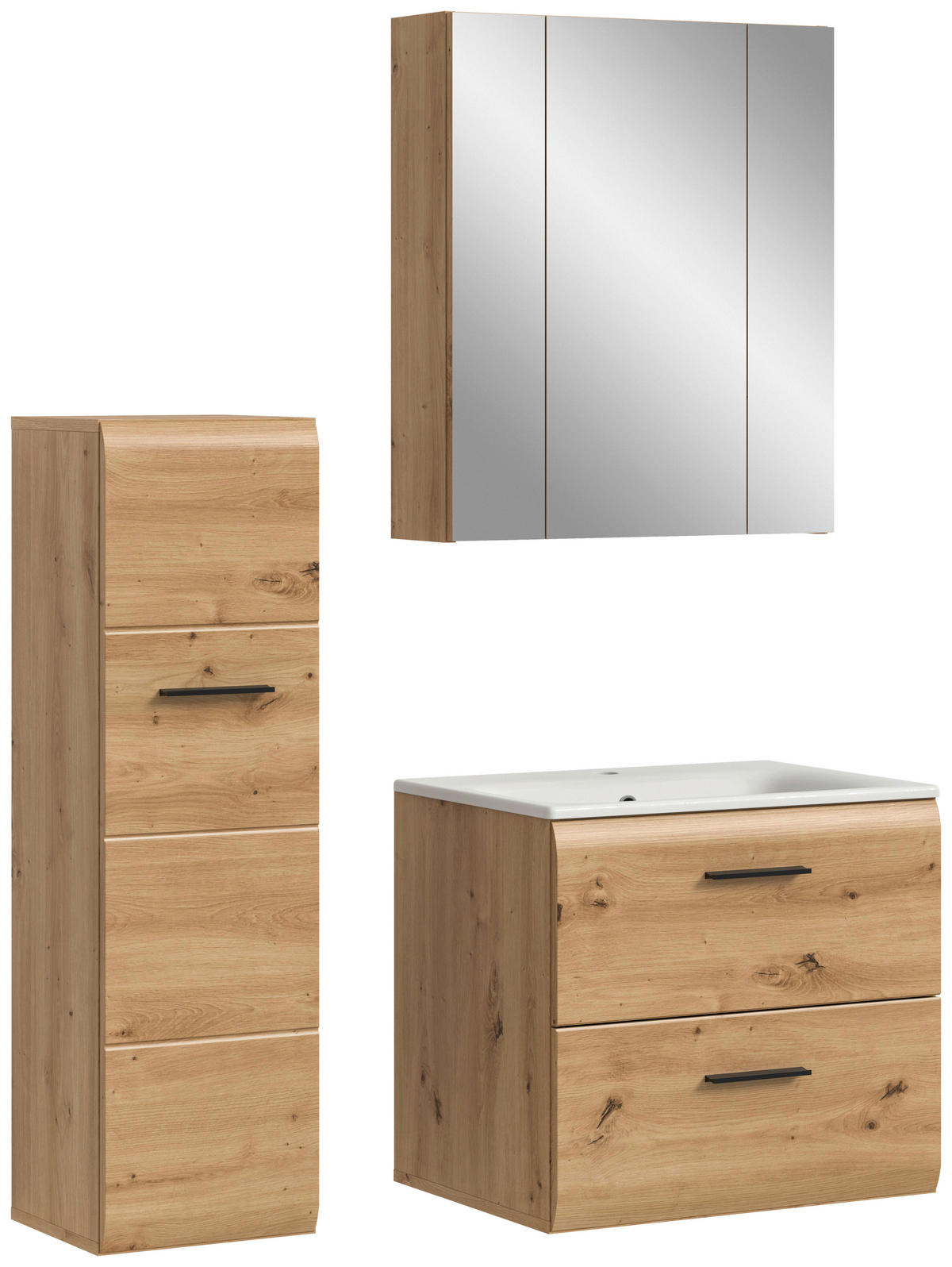 Badezimmer-Set Ice Artisan Oak Nachbildung B/H/T: ca. 105x185x46 cm Ice - (105,00/185,00/46,00cm) - xonox.home