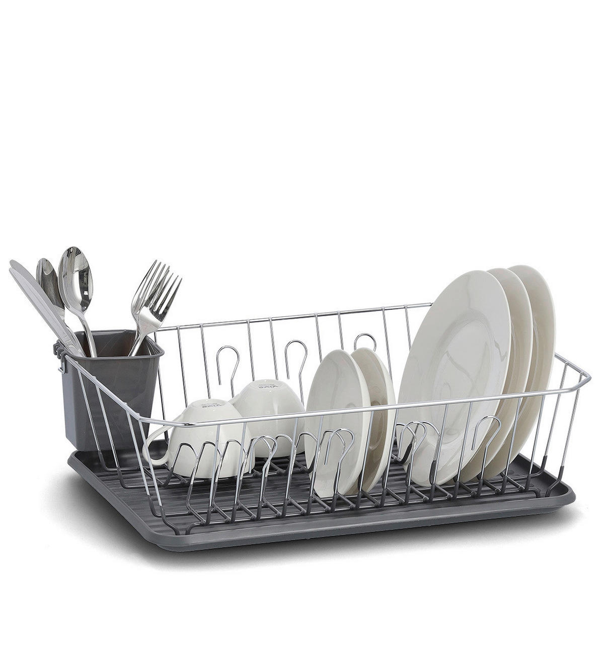 Zeller Geschirrabtropfständer grau Metall B/H/L: ca. 35x13,5x45,5 cm Geschirrabtropfständer - grau (45,50/35,00/13,50cm) - Zeller