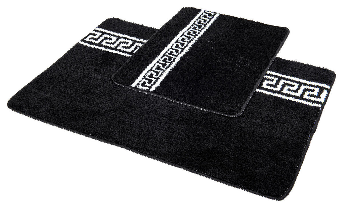 Badgarnitur Badgarnitur_2tlg. Mäander - schwarz (80,00/55,00cm)