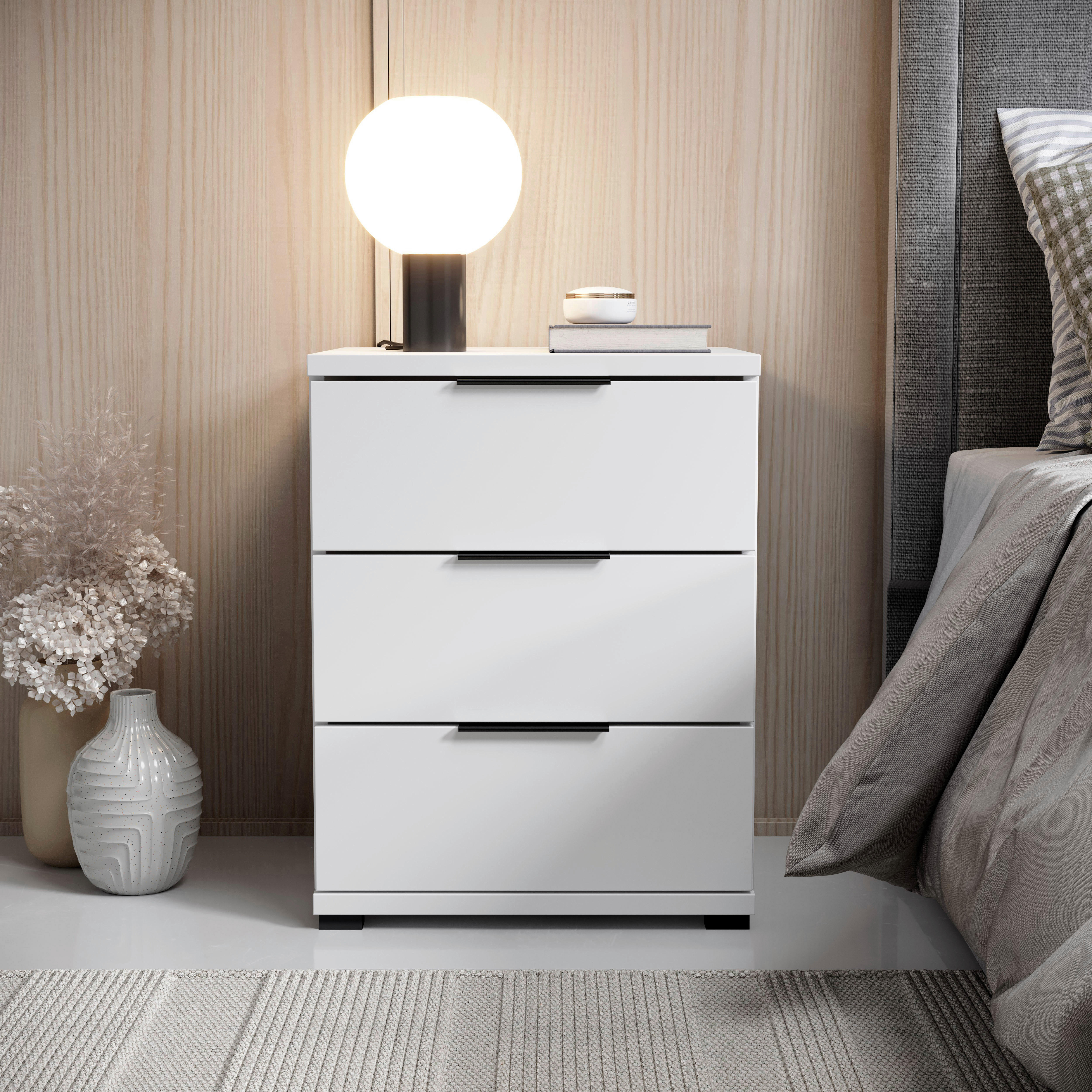 Thumbnail - Nachtkonsole Salermo weiß B/H/T: ca. 46x61x42 cm