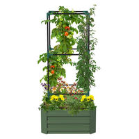 Outsunny Hochbeet grün Edelstahl B/H/L: ca. 61x61x140 cm Hochbeet - grün (140,00/61,00/61,00cm) - Outsunny