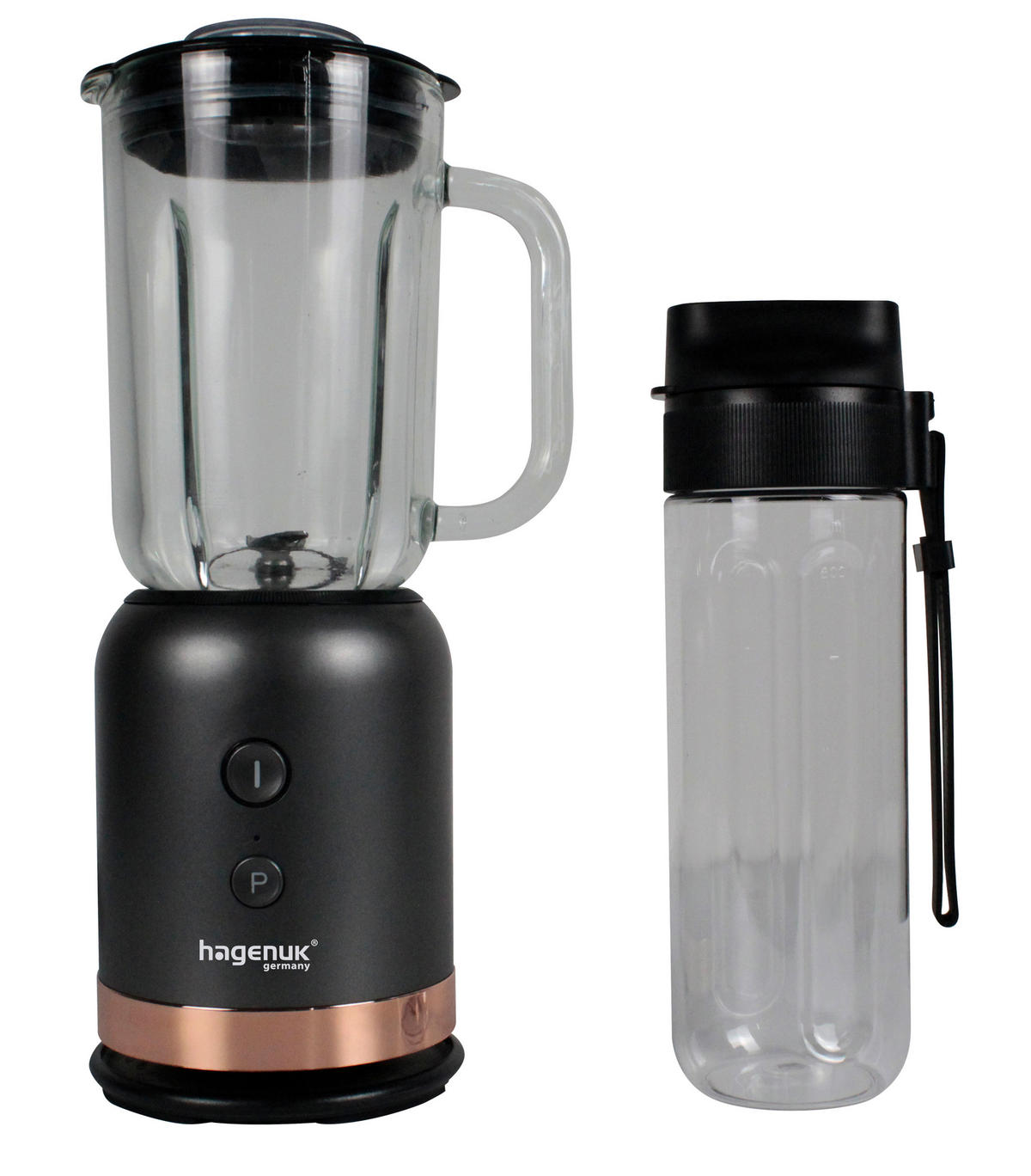 Hagenuk Standmixer MBL-350G roségold schwarz Kunststoff Glas B/H/T: ca. 16x33x11 cm Standmixer+SM_Hagenuk 8001202 - schwarz/roségold (16,00/33,00/11,00cm) - Hagenuk