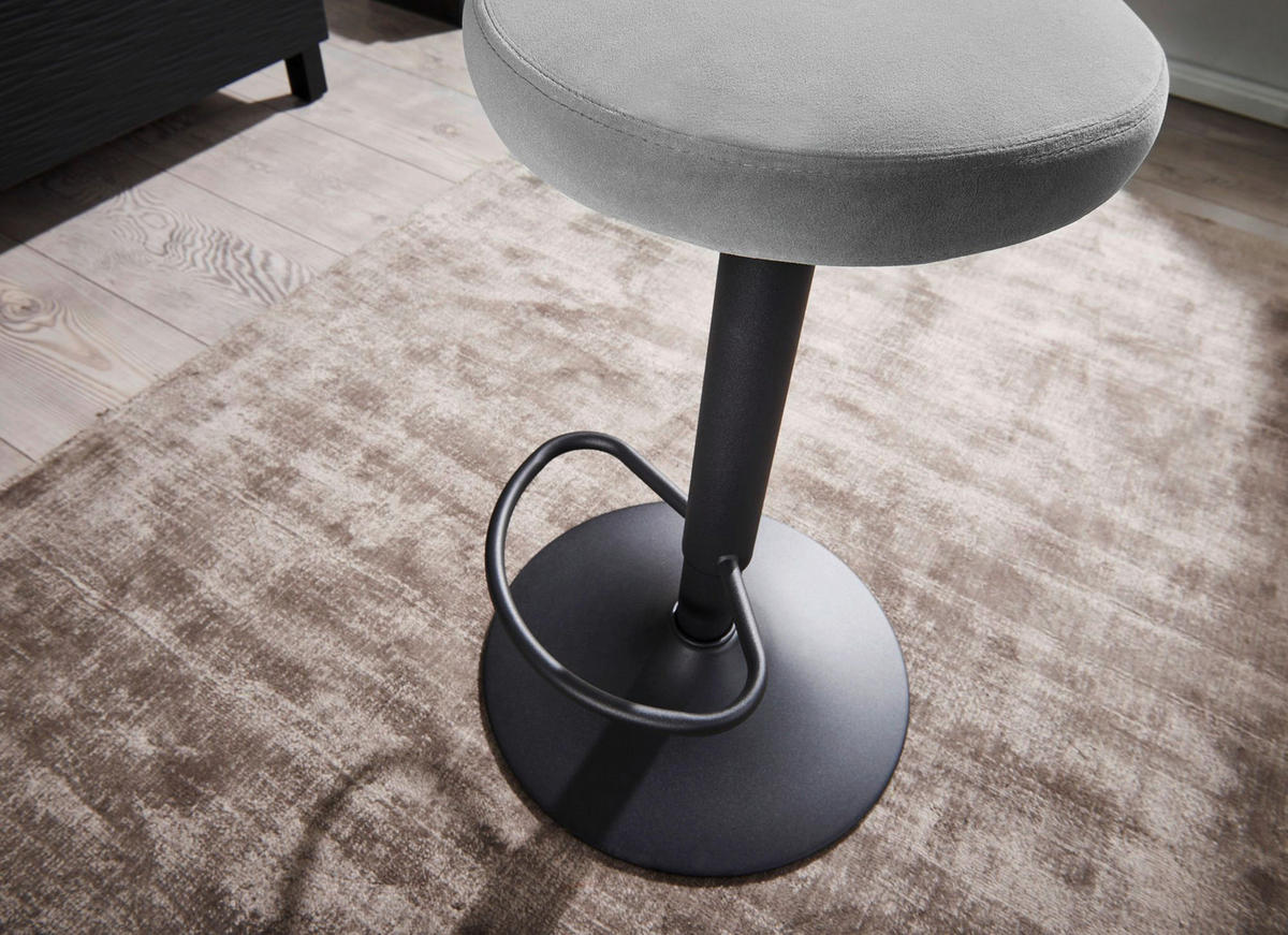 Barhocker grau Polyester B/H/T/D: ca. 40x79x40x35 cm Barhocker - schwarz/grau (40,00/79,00/40,00cm) - Wohnling