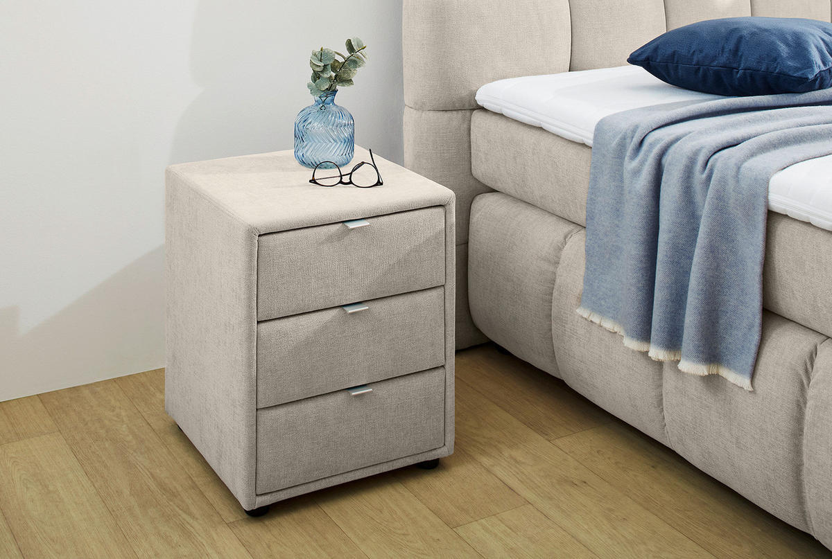 Nachtkonsole  beige-grau Flachgewebe Lore_Nachtkonsole 352/27 - beige-grau (44,00/54,50/45,00cm)
