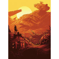 Komar Fototapete Star Wars Jakku Star Destroyer orange B/H: ca. 200x280 cm Star Wars Jakku Star Destroyer - orange (200,00/280,00cm) - Komar