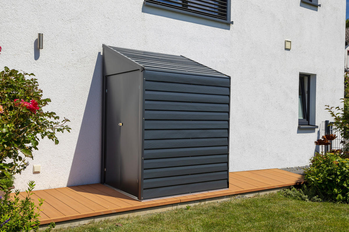 Spacemaker Anlehngerätehaus 4x7 grau B/H/T: ca. 203x208x124 cm 4x7 - grau (203,00/208,00/124,00cm) - Spacemaker