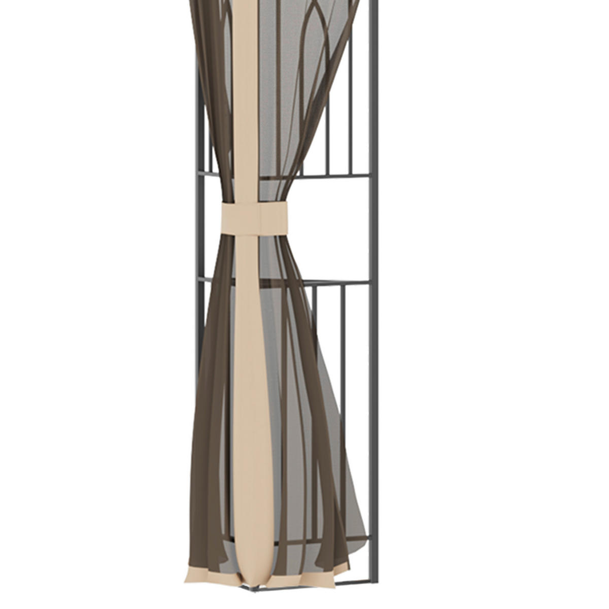 Outsunny Pavillon braun Metall B/H/L: ca. 300x270x365 cm Pavillon - braun/beige (365,00/300,00/270,00cm) - Outsunny