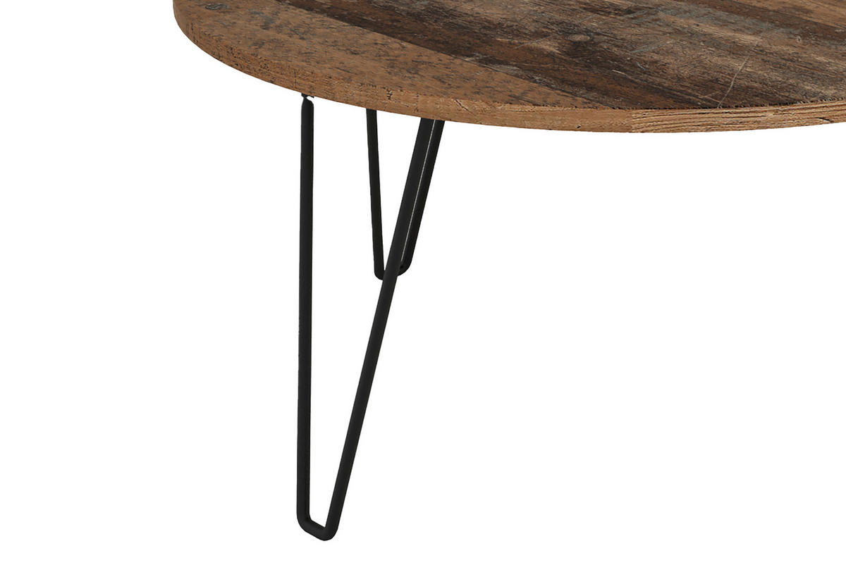 Couchtisch FLAIR Eiche Old Wood Nachbildung schwarz pulverbeschichtet FLAIR - Eiche/schwarz - byLIVING