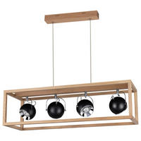 SPOT Light Pendelleuchte Roy natur Holz B/H/D: ca. 30x10x12 cm GU10 4 Brennstellen Roy - natur (12,00/10,00cm) - SPOT Light