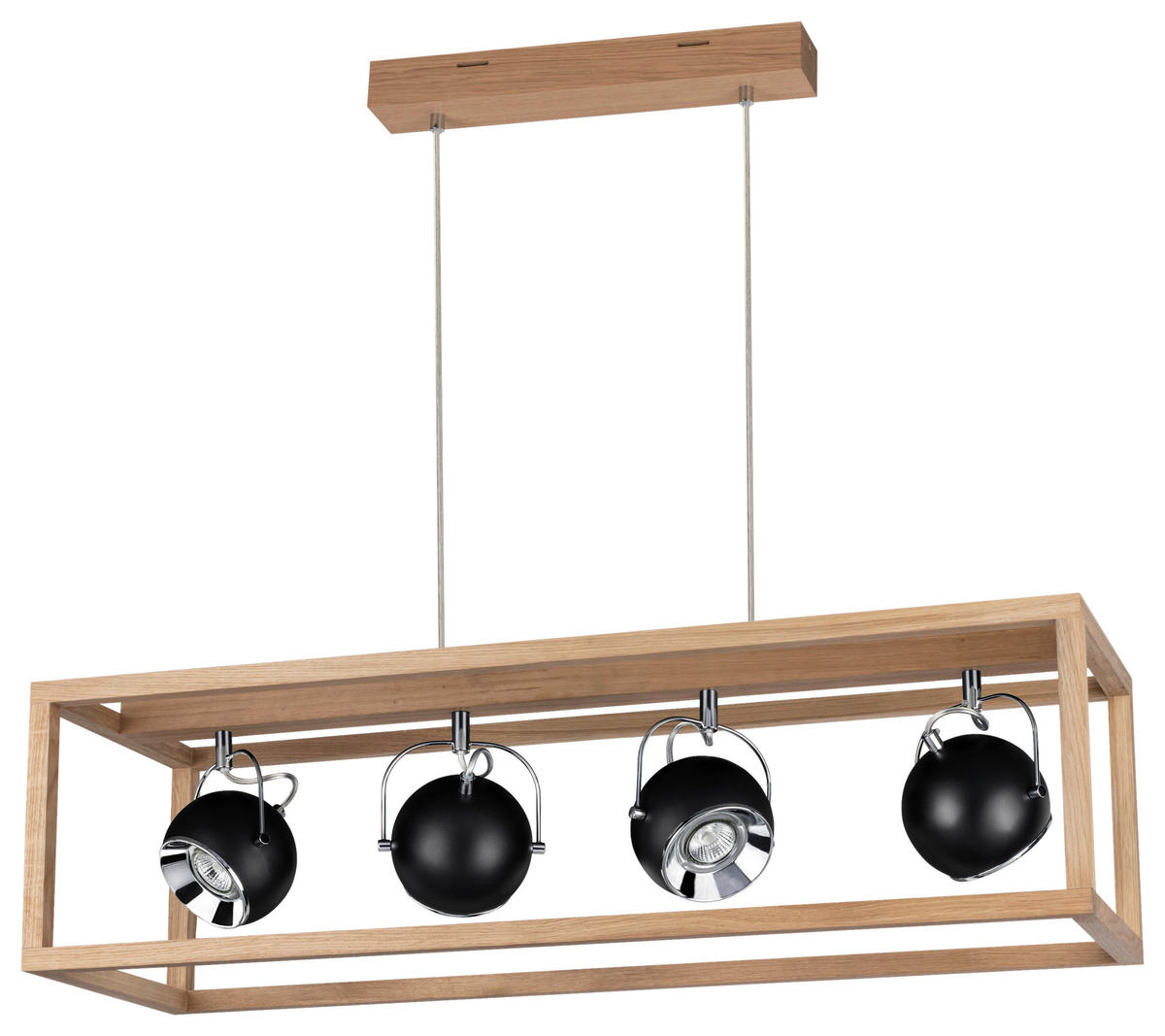 SPOT Light Pendelleuchte Roy natur Holz B/H/D: ca. 30x10x12 cm GU10 4 Brennstellen Roy - natur (12,00/10,00cm) - SPOT Light