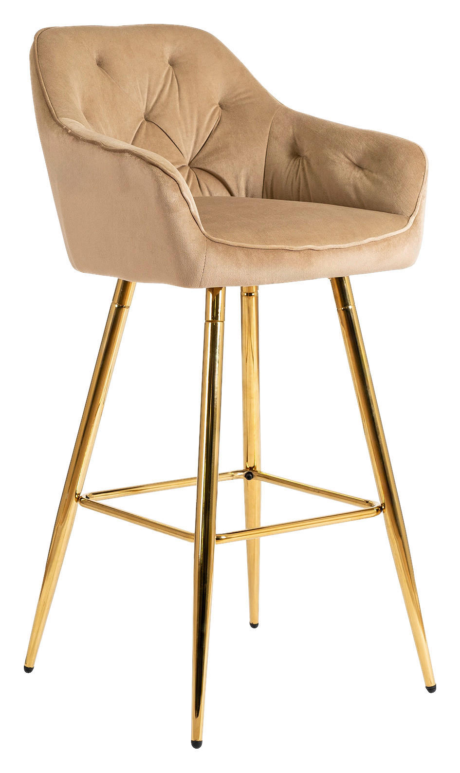 Barhocker SALEM beige Velourstoff B/H/T: ca. 53x105x58 cm SALEM - beige (53,00/105,00/58,00cm) - WIPMEB