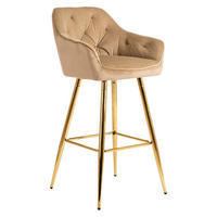 Barhocker SALEM beige Velourstoff B/H/T: ca. 53x105x58 cm SALEM - beige (53,00/105,00/58,00cm) - WIPMEB