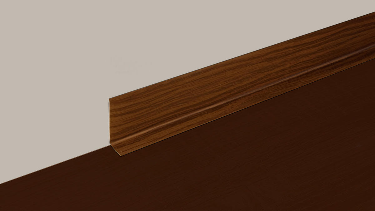 POCOline Sockelleiste L/B/H: ca. 500x5x1,5 cm pro Stück Sockelleiste_PVC 5m sk Nußbaum - (500,00/5,00/1,50cm) - POCOline