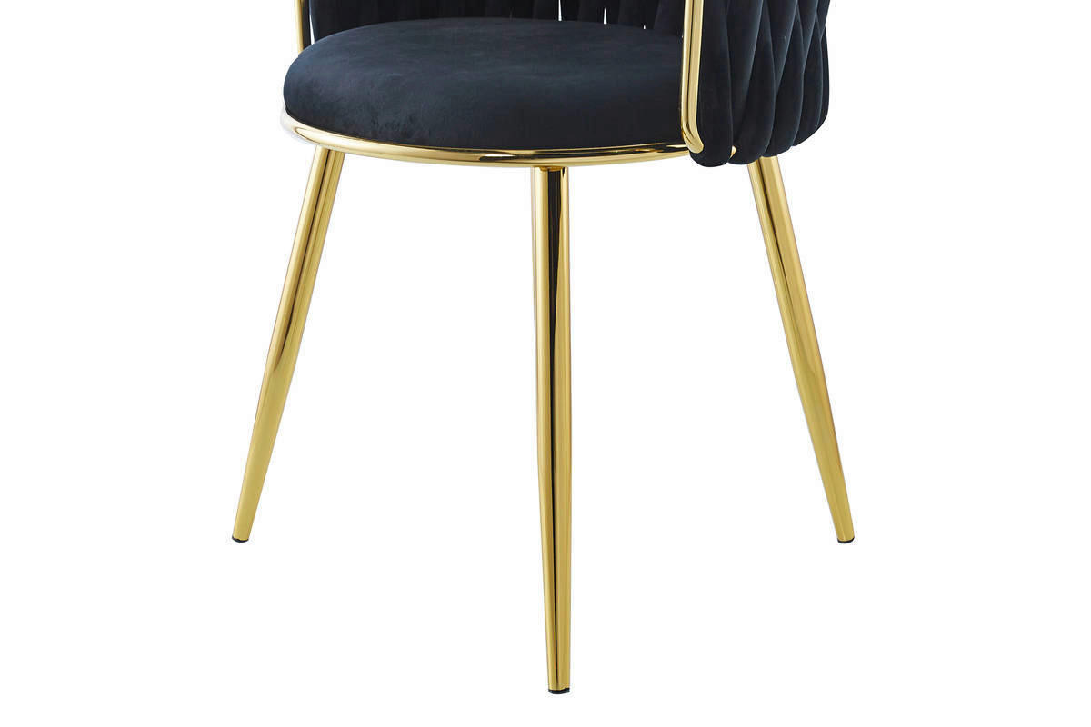 Stuhl Milla 100 2er-Set schwarz Microfaser B/H/T: ca. 57x80x53 cm Milla 100 2er-Set - gold/schwarz (57,00/80,00/53,00cm) - 360 Living