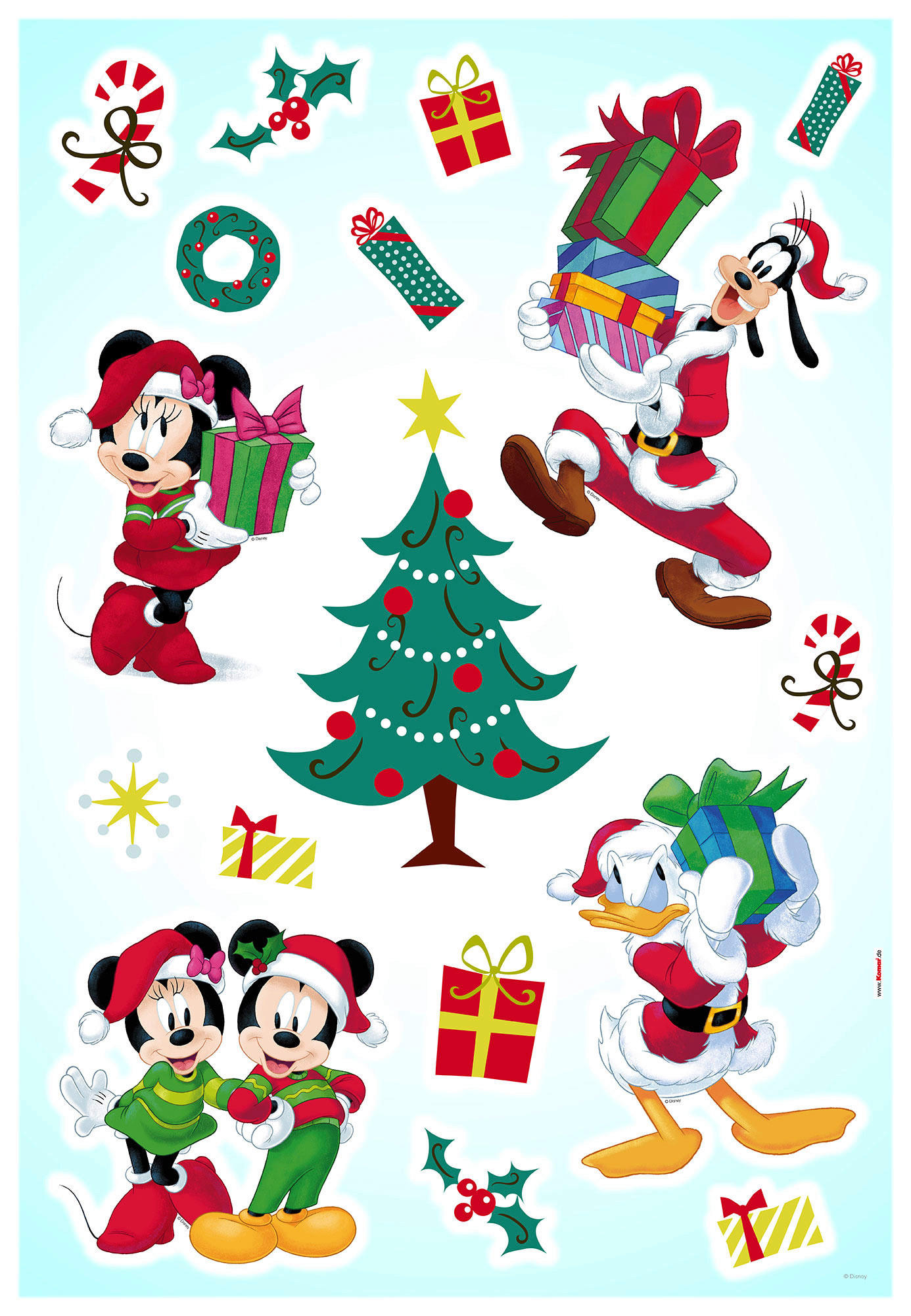 Komar Wandtattoo Mickey Christmas Presents Disney Mickey Christmas Presents