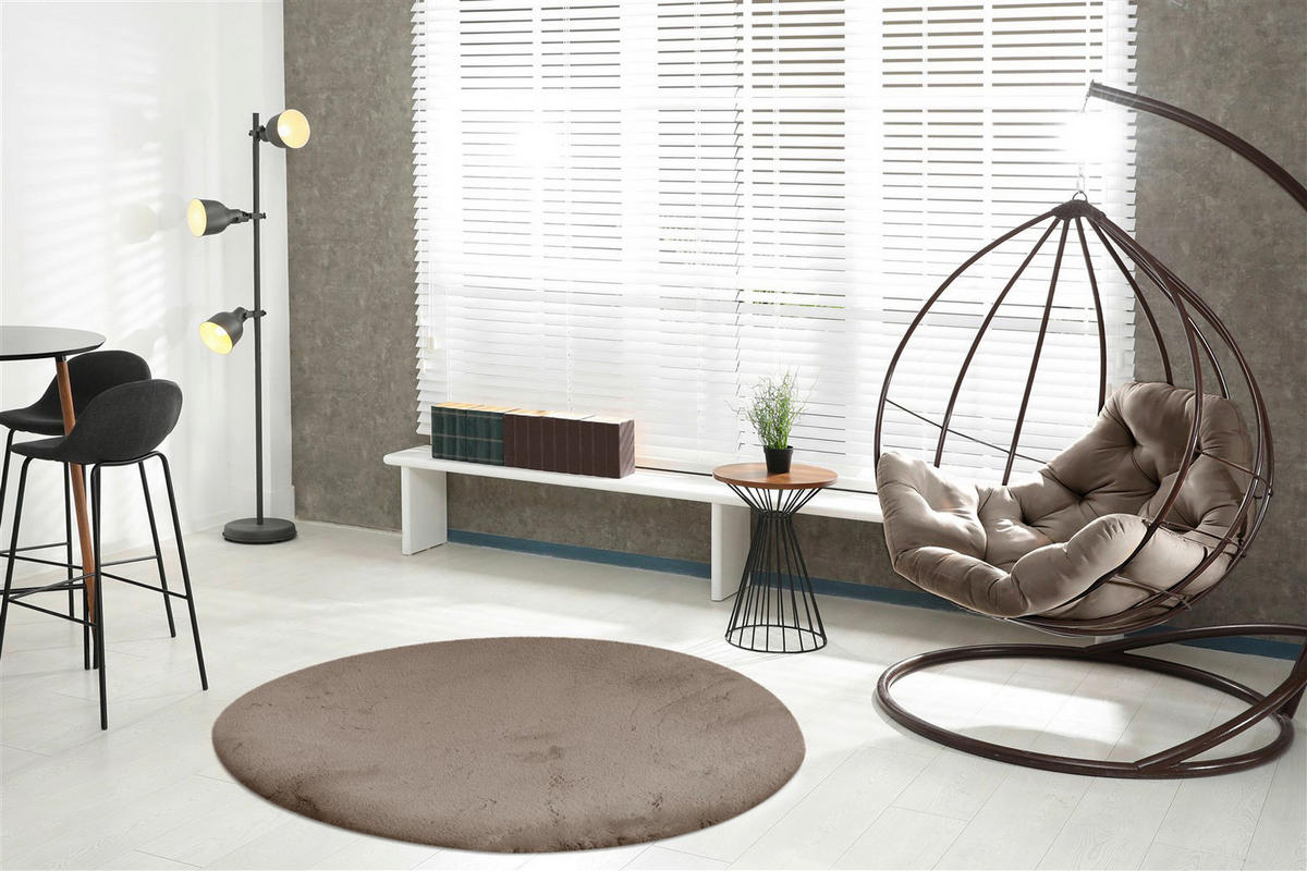 Padiro Hochflorteppich Rabbit Light 525 taupe B/H/L: ca. 120x3,6x120 cm Rabbit Light 525 - taupe (120,00/120,00/3,60cm) - Padiro