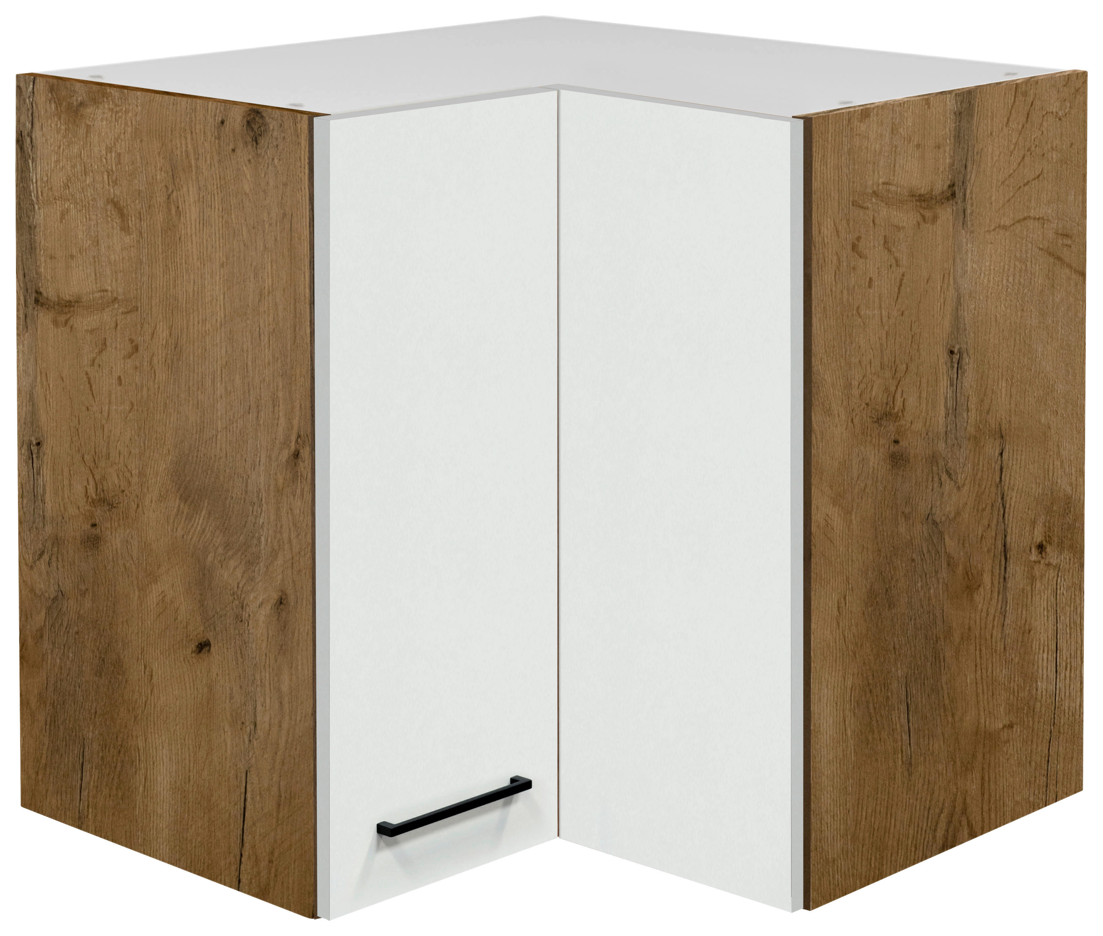 Eckhängeschrank Avila Magnolie matt B/H/T: ca. 60x54,8x32 cm Avila - schwarz/Oak (60,00/54,80/32,00cm) - Flex-Well