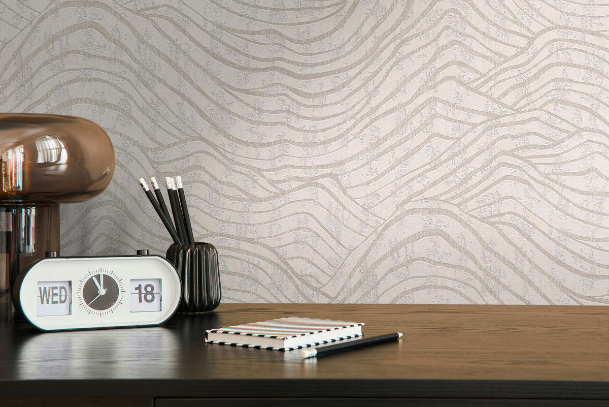 A.S.Creation Vliestapete weiß silber B/H/D: ca. 53x1005x8,4 cm Vliestapete - weiß/silber (8,40/1005,00cm) - A.S.Creation