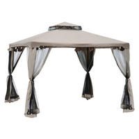 Outsunny Gartenpavillon beige Metall B/H/L: ca. 295x263x295 cm Gartenpavillon_mit_Moskitonetz - beige (295,00/295,00/263,00cm) - Outsunny