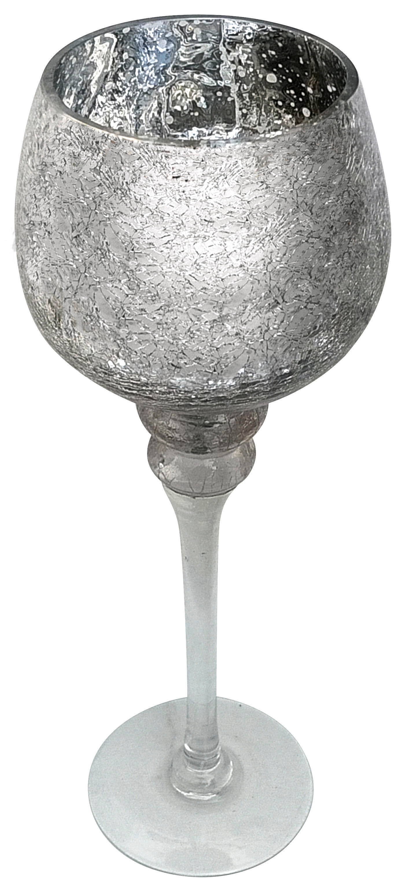 POCOline Windlicht silber Glas Windlicht_Crackle - silber - POCOline